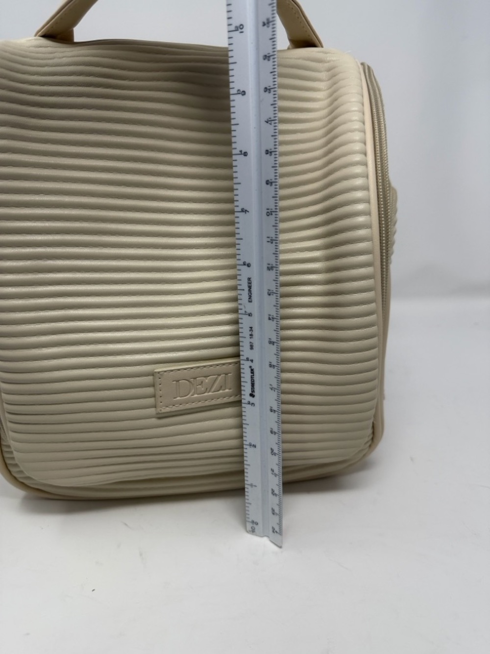 DEZI Ivory Ribbed Top-Handle Backpack - Picture 8 of 9